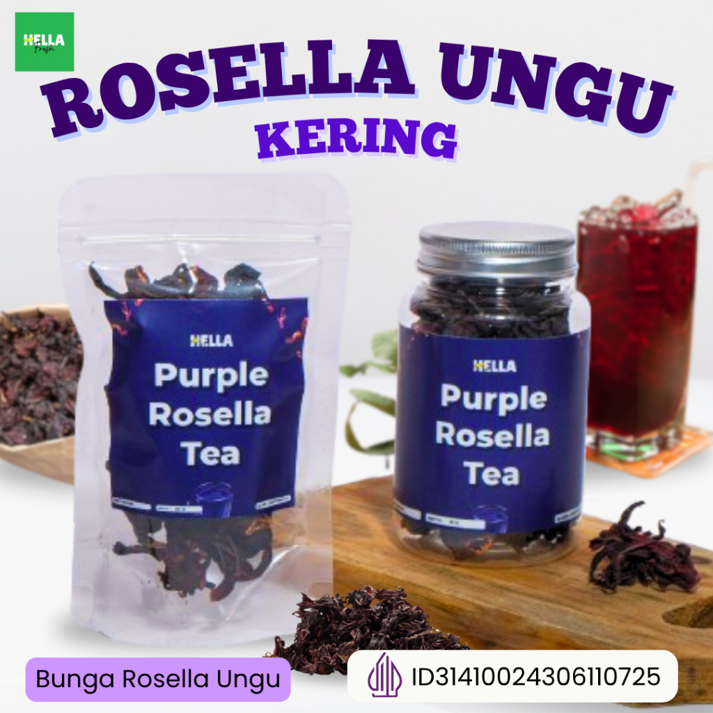 

Hella Fresh Teh Bunga Rosella Ungu Kering 10gr 30gr / Rosela Ungu Kering Premium Teh Herbal Alami