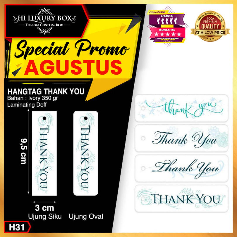 

Hangtag | Hangtag Thank You | Label Baju | Ivory Murah 3x9,5 Hangtag Ucapan H31