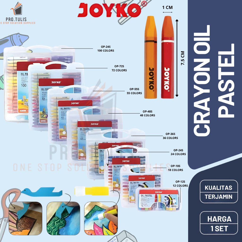 

(LENGKAP) Joyko Oil Pastel Crayon 12 24 36 48 55 72 100 Colours Krayon Joyko Minyak Warna