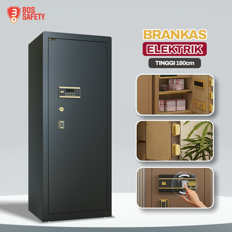Brankas Elektrik Digital Tahan Api Brangkas Besar Uang & Emas Pin Fingerprint Ukuran 180CM