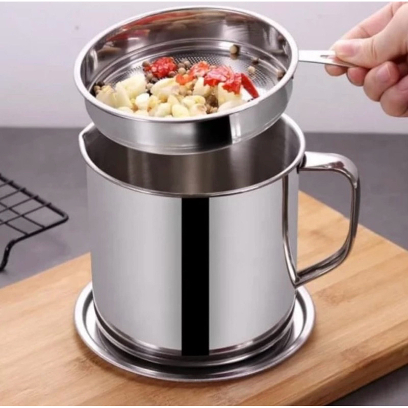 Saringan Minyak OIL POT FILTER STAINLESS SARINGAN MINYAK GORENG STAINLESS STEEL Peniris Minyak goren