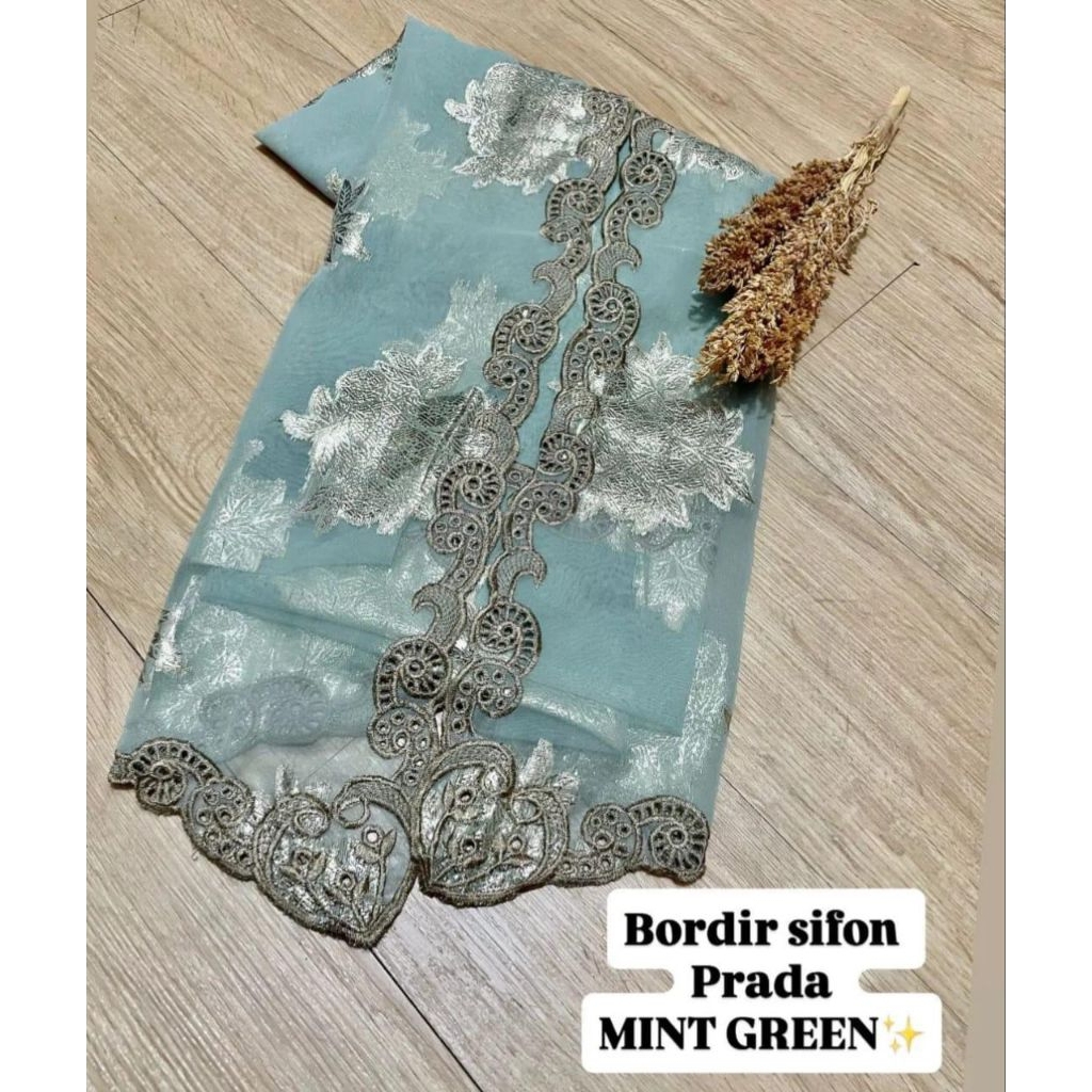 Kain Kebaya Bordir sifon Prada ukuran 1,3M kebaya tradisional Bali wanita