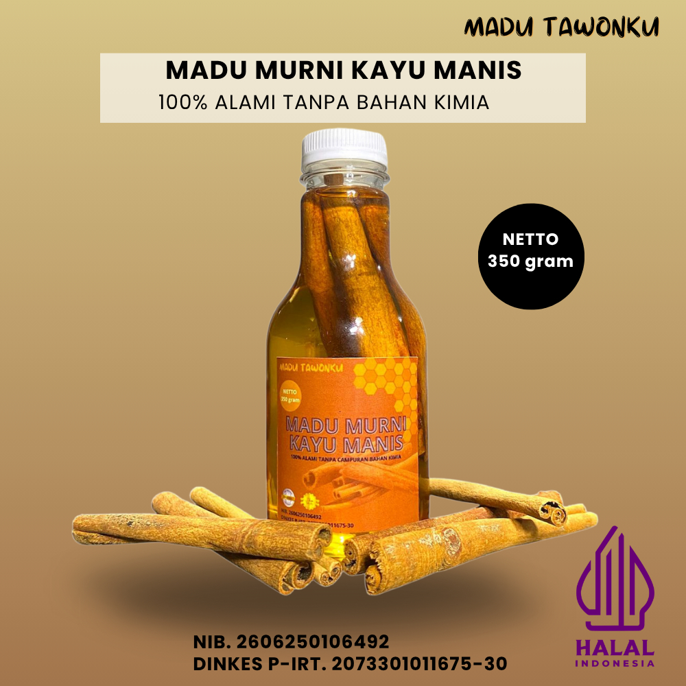 

Madu Murni Kayu Manis Asli 100% Herbal Alami 350 Gram Tanpa Bahan Kimia Baik Untuk Kesehatan