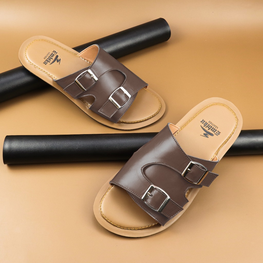 Sandal Kulit Pria | Sandal Kulit Pria Casual | Sandal Selop Gesper Kulit Sapi | Sandal Kulit 100% As