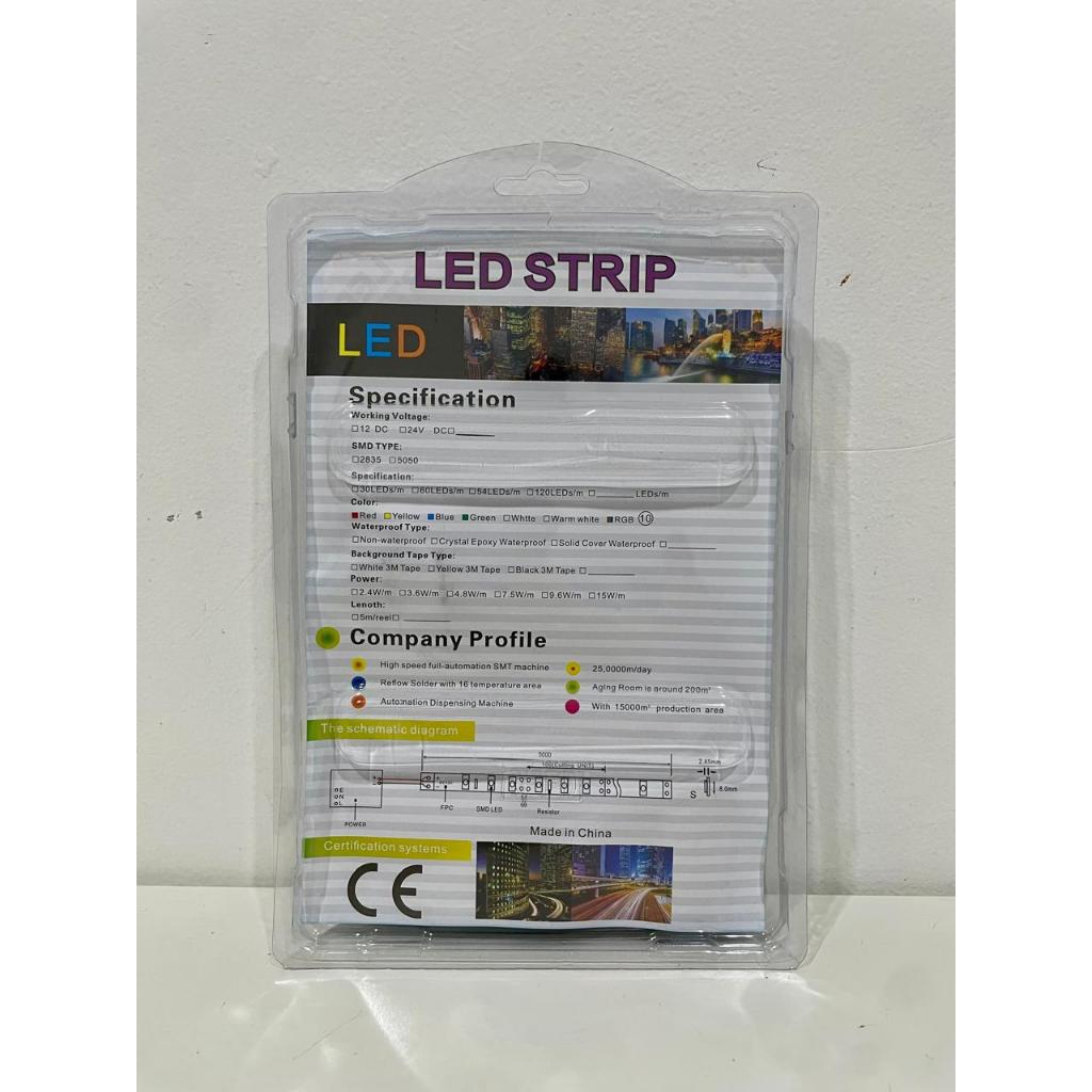Lampu LED Strip RGB 5 Meter DC 12V + Adaptor dan Remote IP44 Waterproof DC 12 Volt