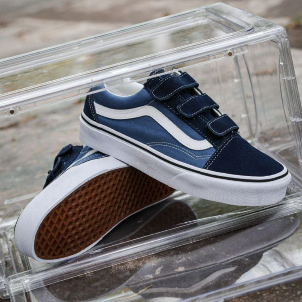 VANS OLDSKOOL CLASSIC VELCRO NAVY ORIGINAL 100%