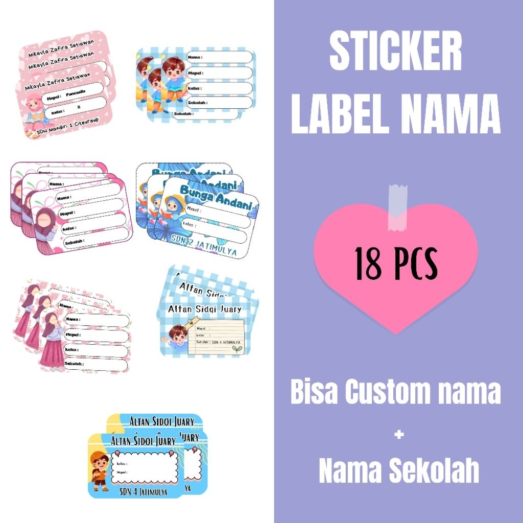 

Sticker label nama-sticker sampul buku (custom)