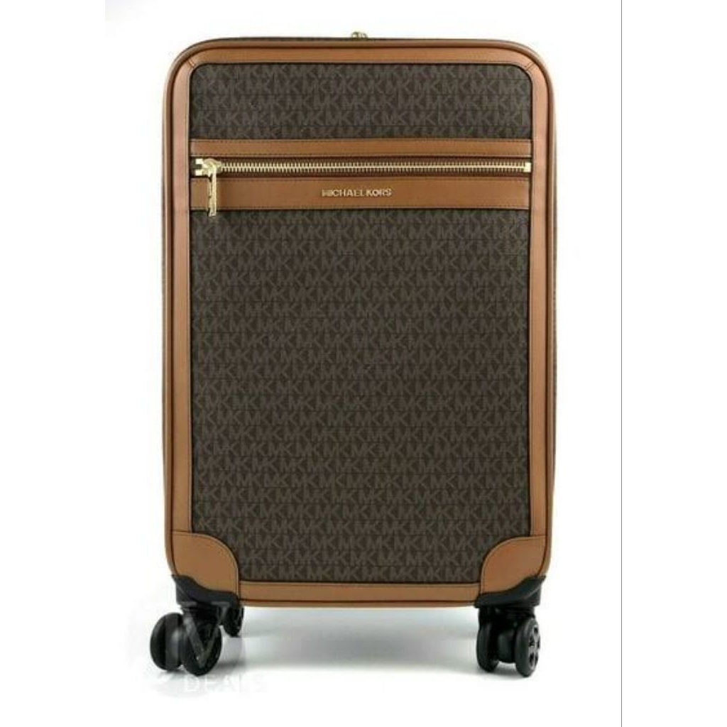 PRELOVED KOPER MICHAEL KORS TRAVEL LARGE SIGNATURE TROLLEY  SUITCASE CARRY ON BAG ORIGINAL 100%