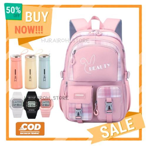 Tas Sekolah Anak Perempuan/ Tas Ransel Sekolah Anak SD Dan SMP/ Tas Korean Style