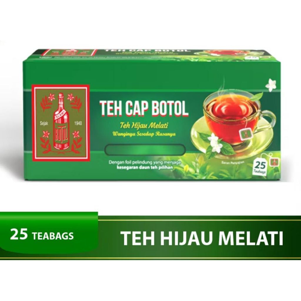 

Teh Hijau Melati Cap Botol 1 Pack Isi 25 Teabags Teh Hijau Asli Indonesia