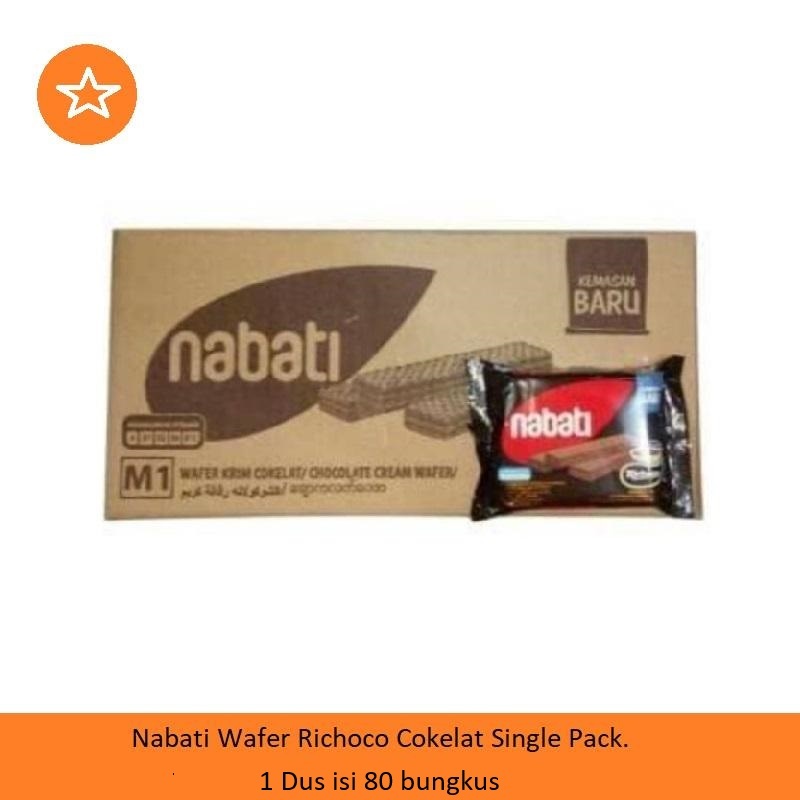 

[1 carton] nabati wafer richoco cokelat single pack | dus isi 80 bks
