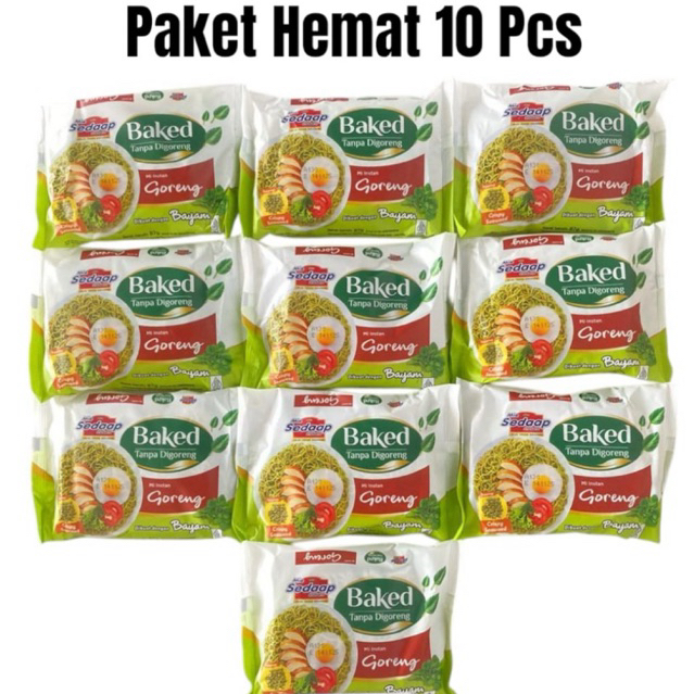

10 bungkus Mie Sedaap Baked Goreng Mie Instan Sehat Organik