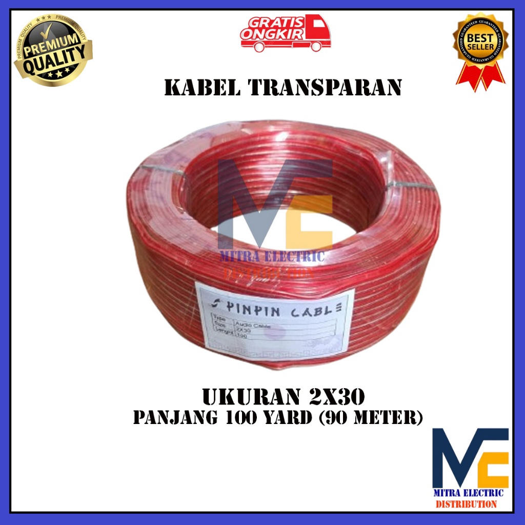 Kabel Listrik Transparan 2x30 100Yard/Kabel Listrik/Kabel Transparan