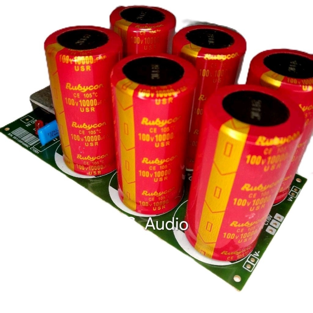 PAKET LENGKAP KIT PCB PSU 6 ELCO 4ELCO 8 ELCO RUBYCON 100V 10000UF USR MERAH ORIGINAL