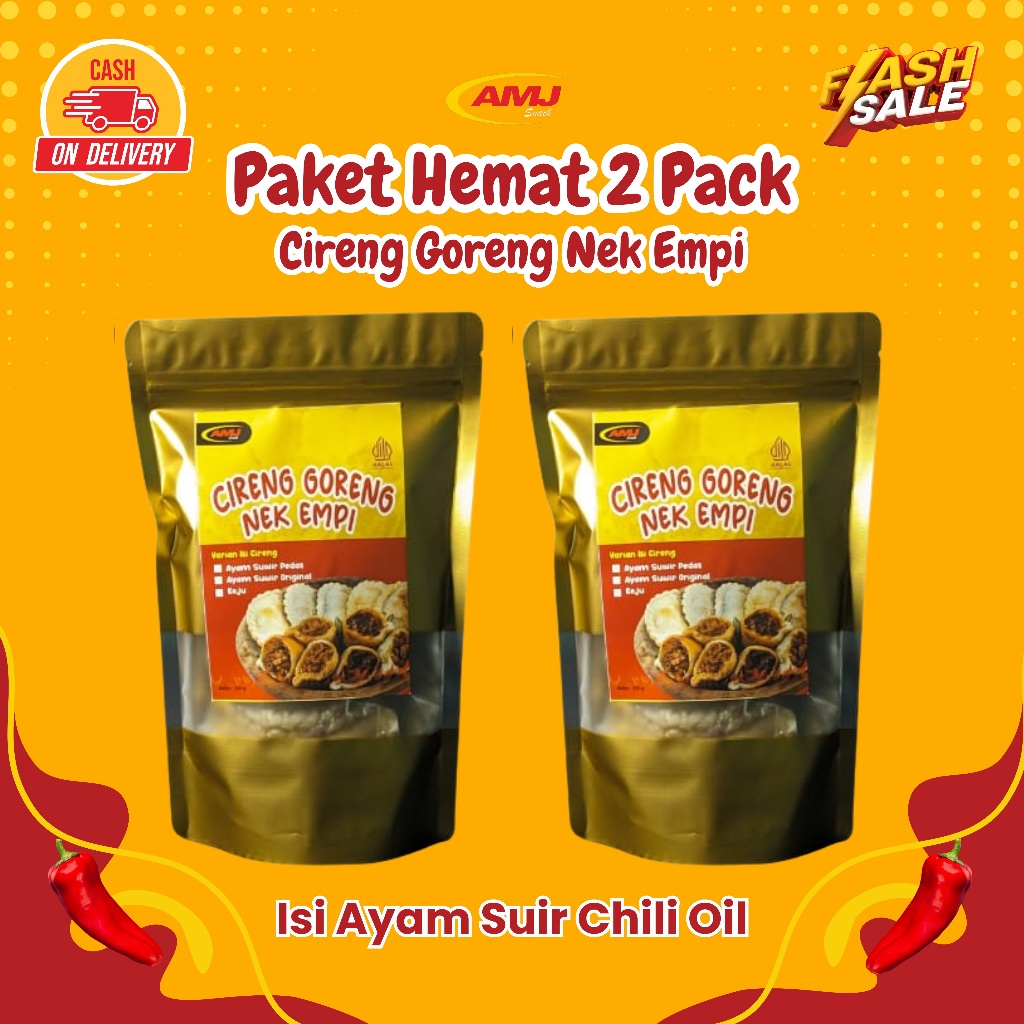 

AJM - Cireng Goreng Nek Empi 2 Pack Pedas Original Ayam Suir Keju