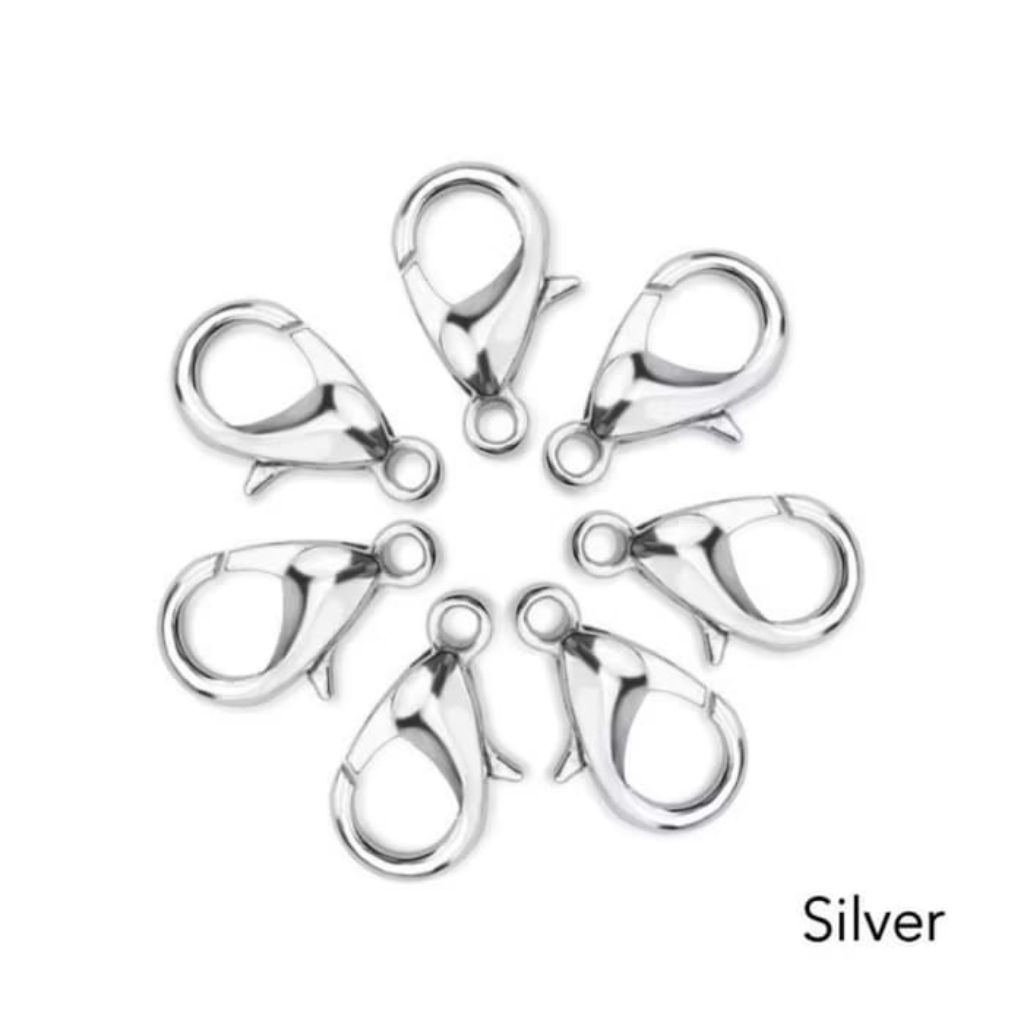 Kait Udang / Kokot Udang Gold Silver Stainless Bahan Meronce Gelang kalung DIY (12pcs)