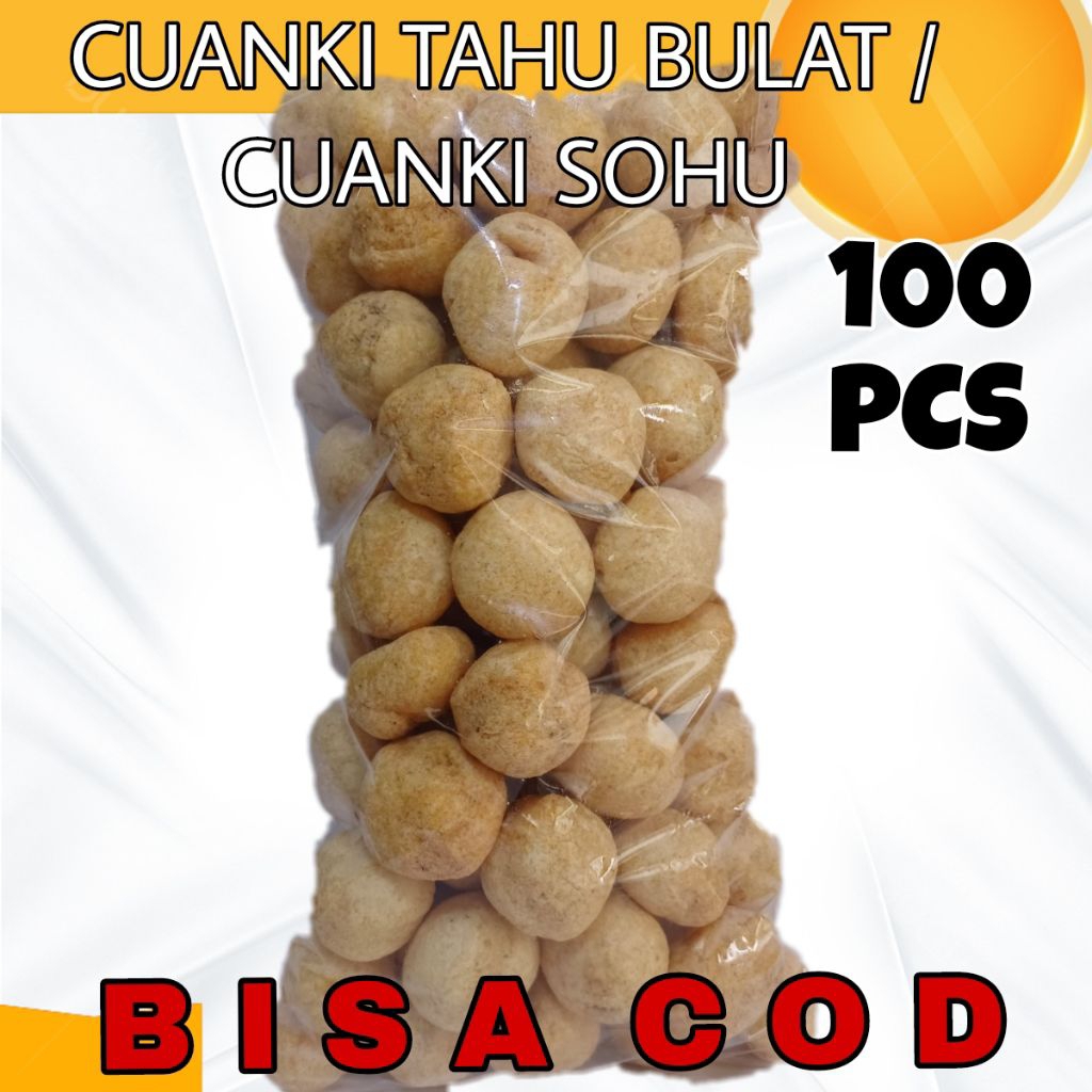 

100 PCS CUANKI TAHU BULAT / CUANKI SOHU BULAT KERING aneka toping boci seblak