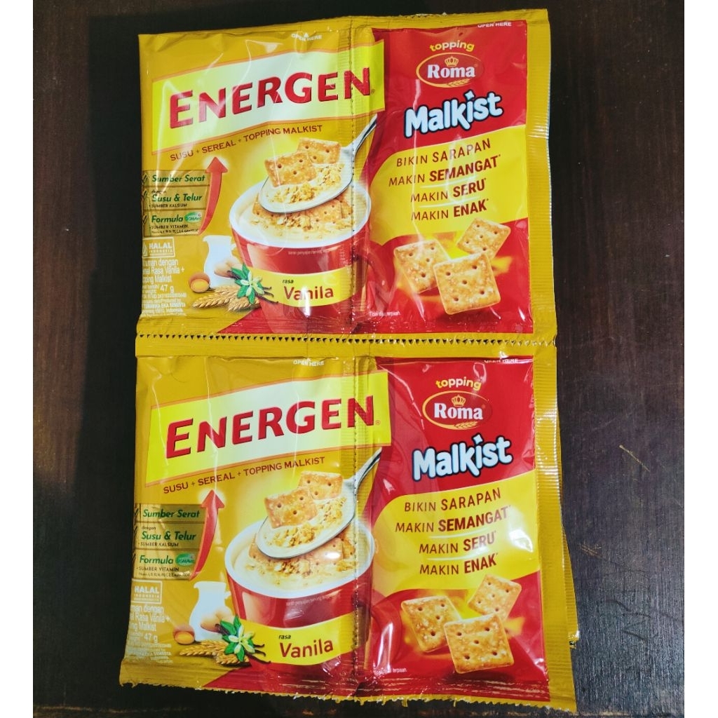 

ENERGEN SUSU+SEREAL+TOPPING MALKIST RASA VANILA 47 gr