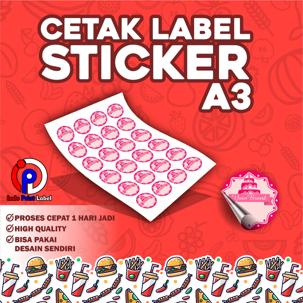 

A3 CETAK LOGO USAHA / LOGO MINUMAN 115pcs / LOGO MAKANAN / SUDAH CUT / TAHAN AIR