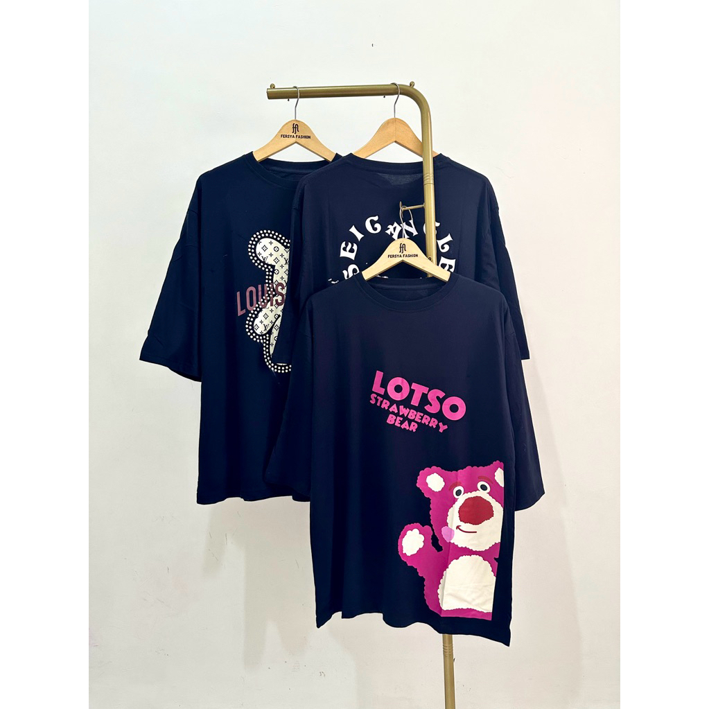 KAOS OVERSIZE HITAM PUTIH XXL PREMIUM LD120