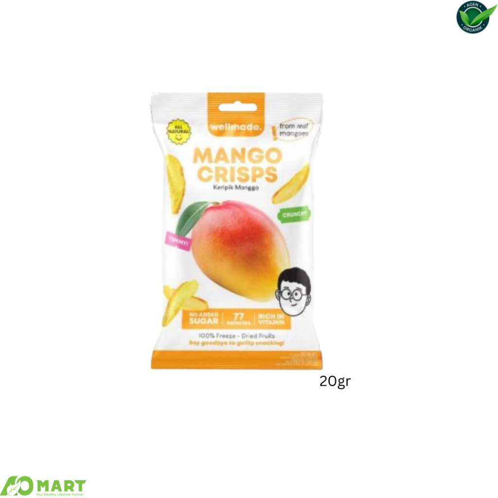 

Wellmade Mango Crisps - Keripik Mangga Rendah Kalori Camilan Sehat Snack Buah Kering 20gr