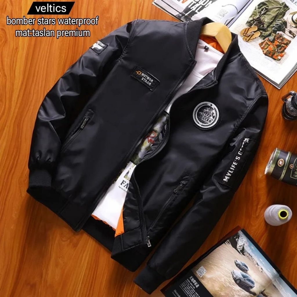 BIG PROMO Veltics Jaket Bomber Retro Freestyle Jaket Parasut Pria Wanita simple Jaket Motor