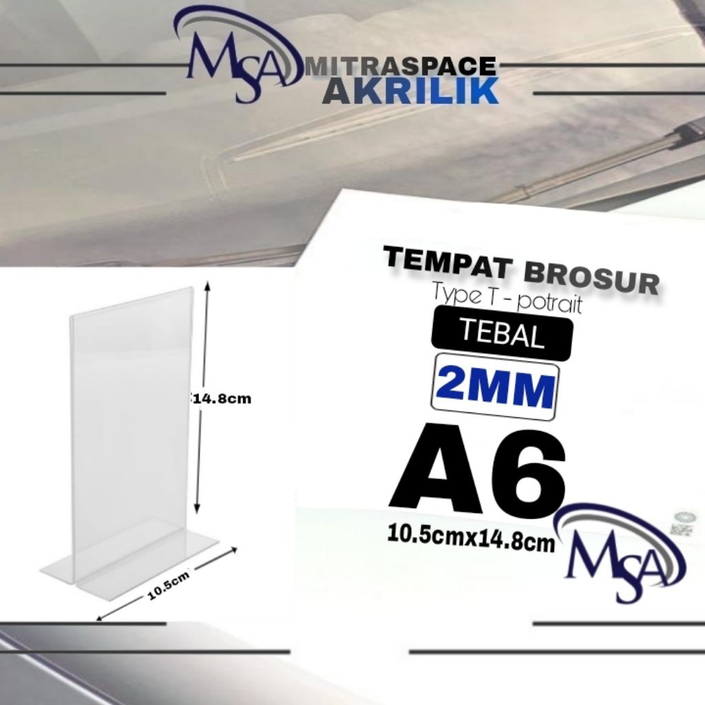 

Tempat Brosur Akrilik A6 2mm /acrylic Tent card Tent Holder/Acrylic Qris Barcode - Type T