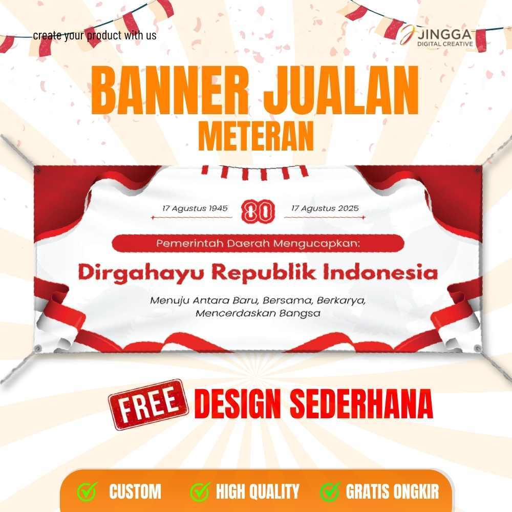 [PER METER] Banner Meteran | Banner Custom Meteran | Banner Agustusan | Spanduk Agustusan | Spanduk 