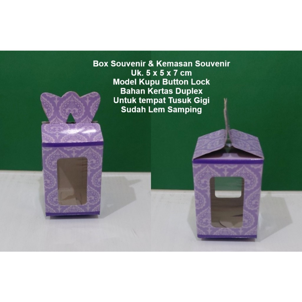 

Box Souvenir & Kemasan 5 x 5 x 7 cm Model Kupu Bahan Kertas Duplex