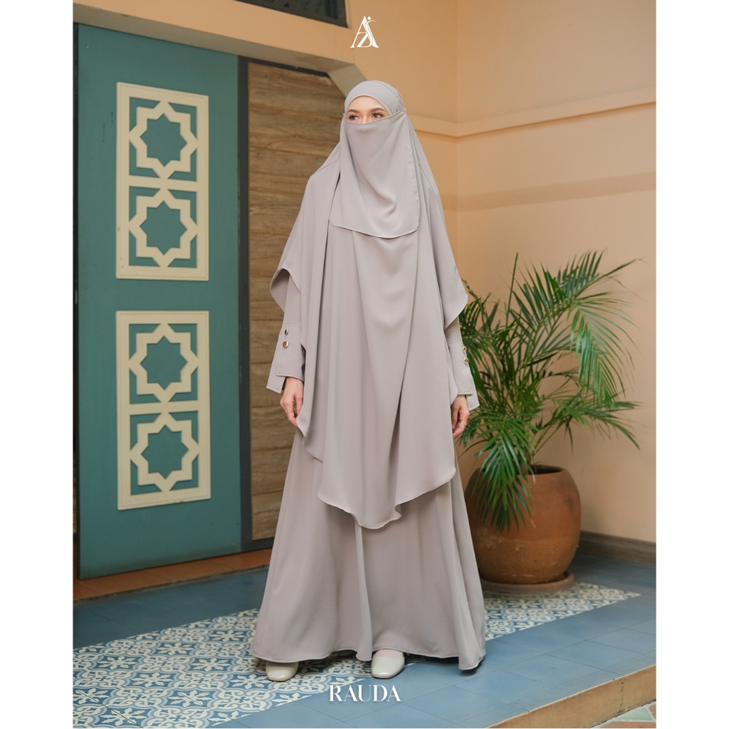 AIZA by ZALIFA - RAUDA DRESS MUSLIM WANITA - SYARI ABAYAA HAJI UMROH