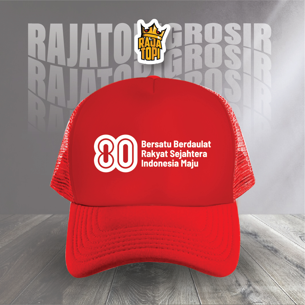 topi indonesia HUT RI 80 / topi jaring indonesia / topi sablon indonesia
