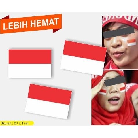 

STIKER PIPI BENDERA MERAH PUTIH ISI 4 / Stiker Pipi Merah Putih / Stiker Bendera Merah Putih Untuk Pipi / Stiker Kemerdekaan Merah Putih Indonesia