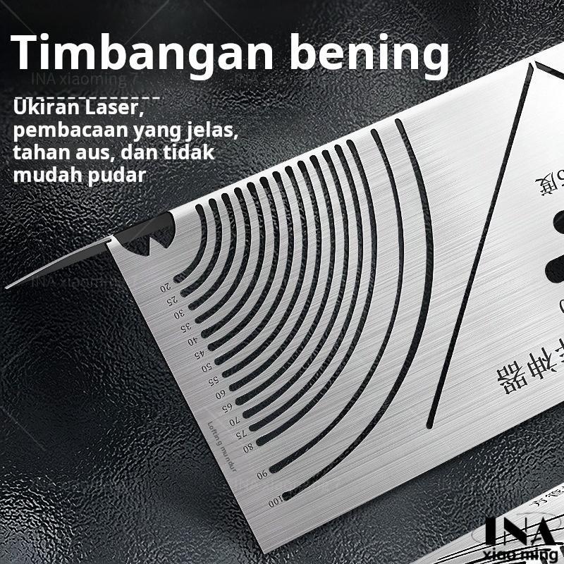 

COD Alat penanda Penggaris Pembengkok Logam Pengukur Sudut Busur 90 Derajat Penggaris Lingkaran Lipat Baja Persegi