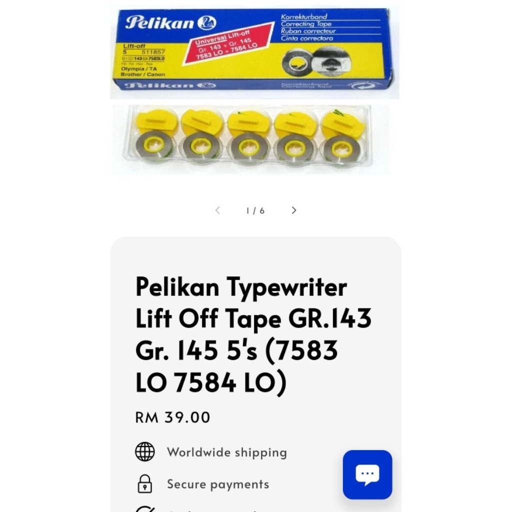 

Pelikan Correcting Tape / pita koreksi PELIKAN lift off