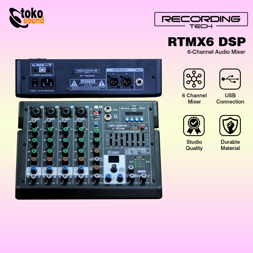 Recording Tech RT-MX6 DSP RecordingTech Mixer 4 Channel Soundcard