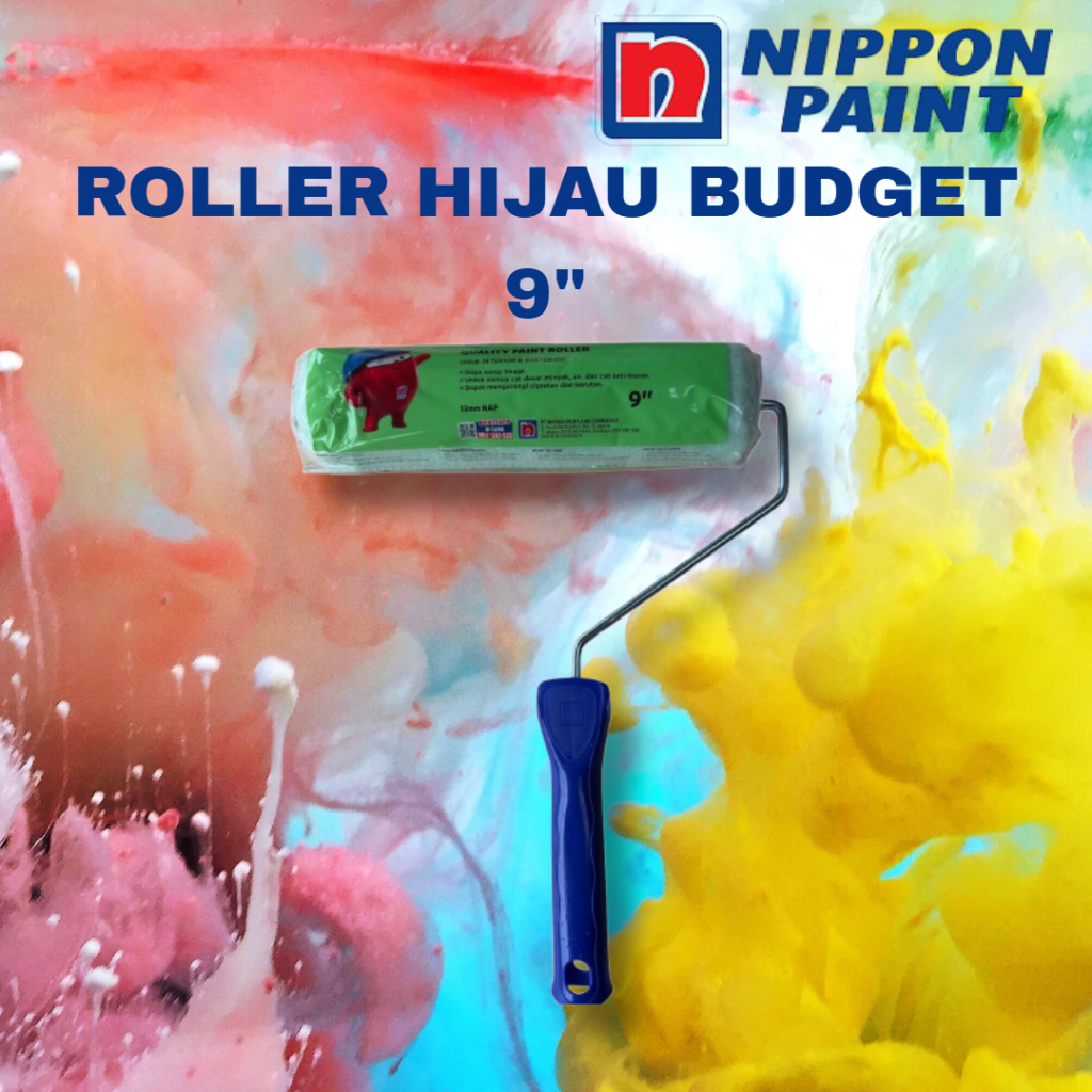 

KUAS ROLL 9 INCH MERK NIPPON PAINT / ROLLER 9 INCH MERK NIPPON / Roller Nippon Hijau Budget 9" inch