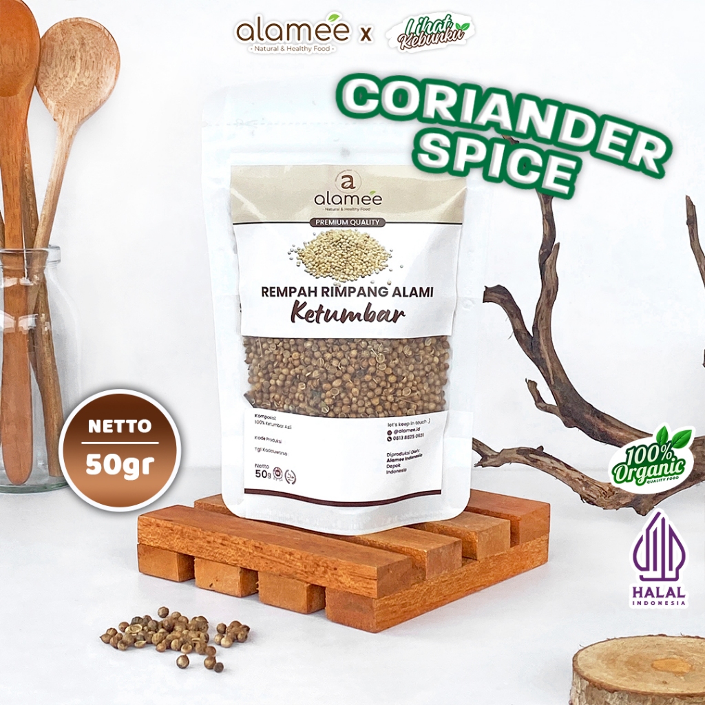 

ALAMEE Ketumbar Organik Coriander Seed Biji Rempah Rimpang Alami Bumbu Seasoning Masakan Masak 50gr LIHAT KEBUNKU