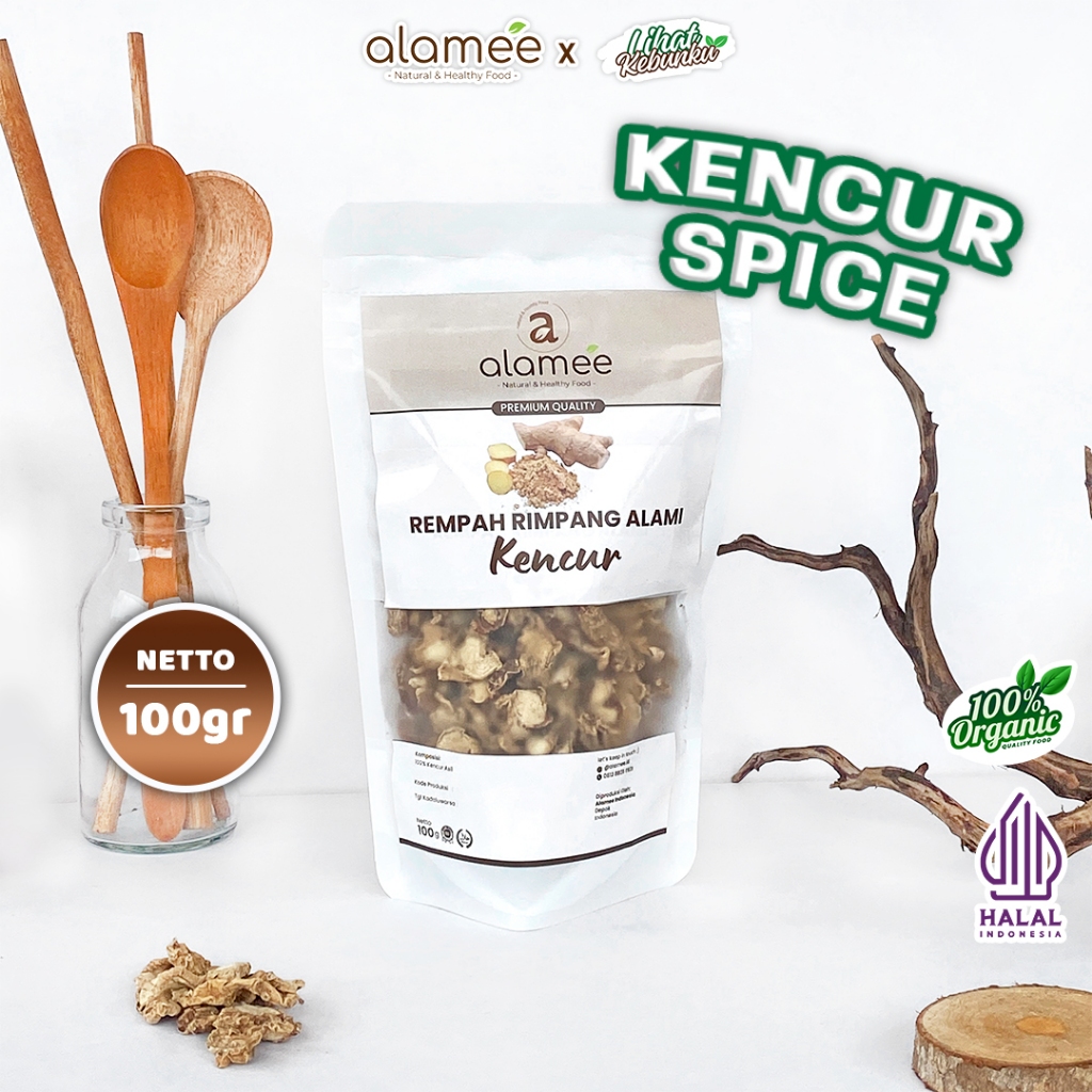 

ALAMEE Kencur Kering Dried Galangal Rempah Rimpang Organik Alami Bumbu Seasoning Masakan Masak 100gr LIHAT KEBUNKU