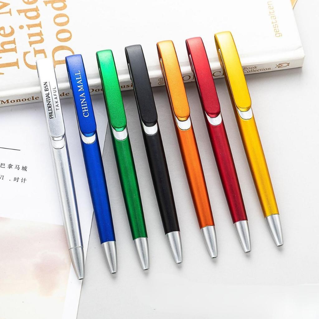 

Pulpen Plastik Souvenir Model Tekan 17 + Sablon QTY 100PCS