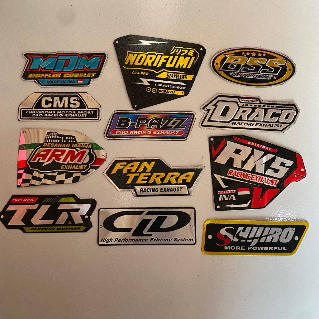 Emblem knalpot MDM Shijiro ARM B-pas Fantera BSS DRACO TLR CMS RKS CLD