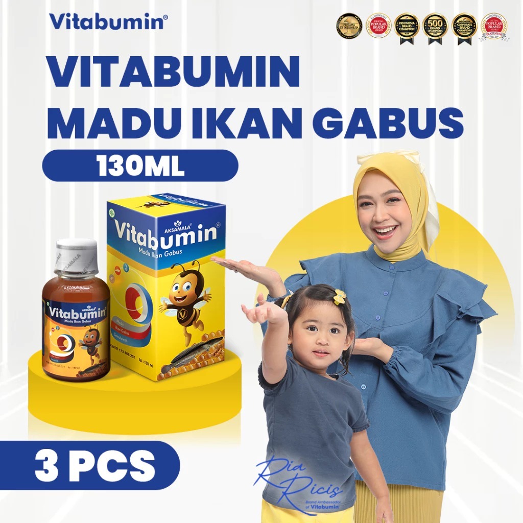 

PAKET HEMAT 2 Botol Vitabumin Madu 130ml Nutrisi Tumbuh Kembang dan Penambah Nafsu Makan