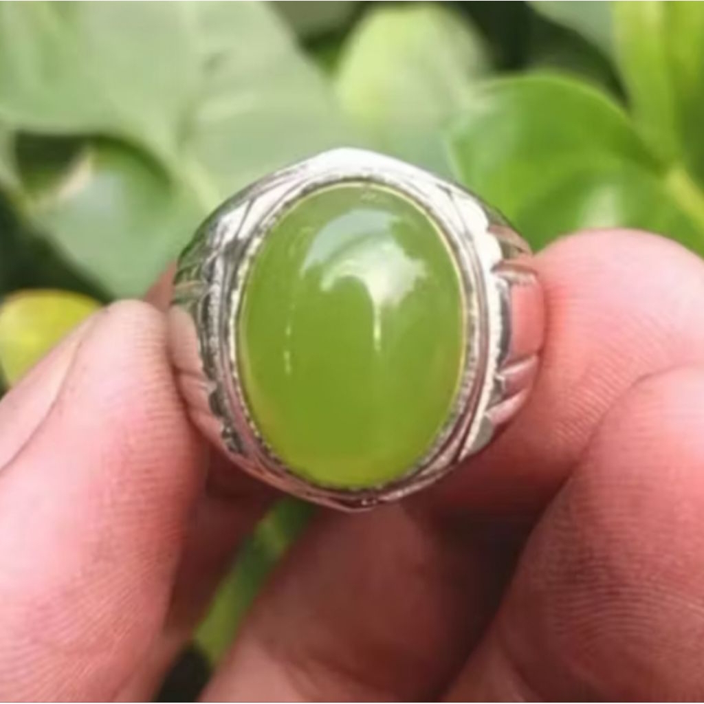 Batu cincin Hijau Sungai dareh aceh ring alpaka super natural akik