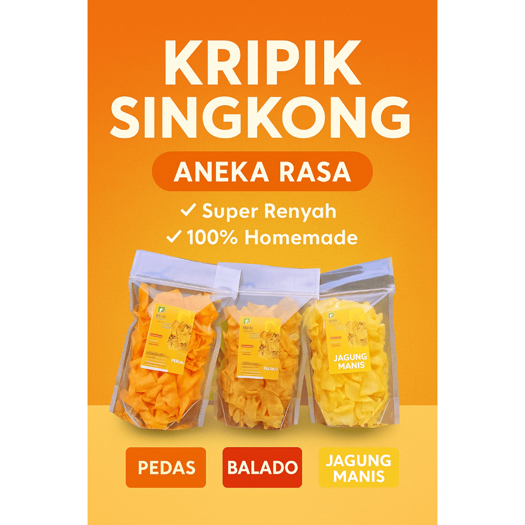 

Keripik Singkong - Camilan Kriuk Renyah 90 gr