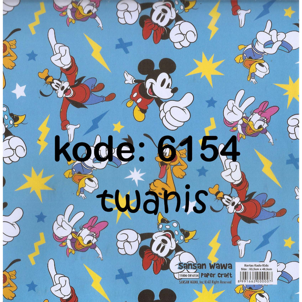 

KERTAS KADO SANSAN WAWA/SANWA MICKEY MOUSE SW6154 / Kertas Kado