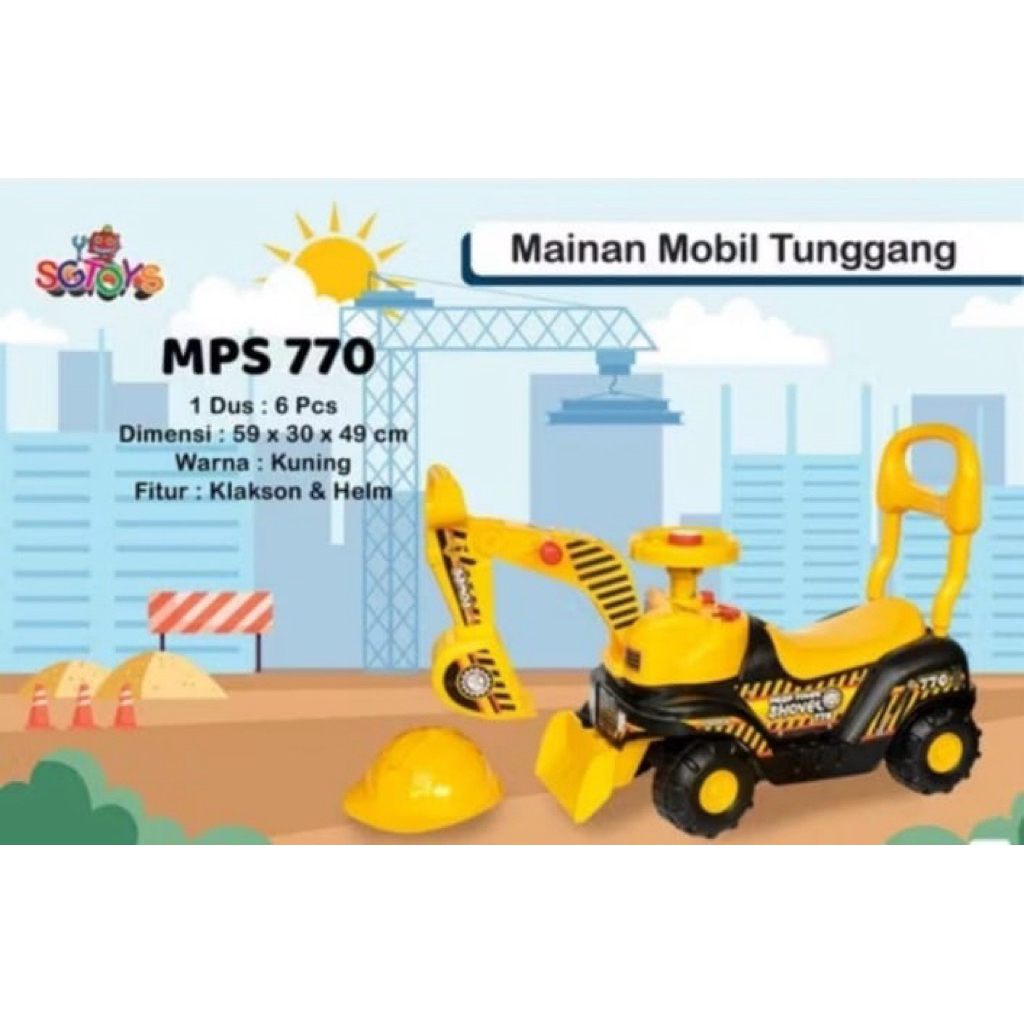 Mobil dorong duduk beko excavator buldozer anak SG TOYS MPS 770 TF 777 MGC 750
