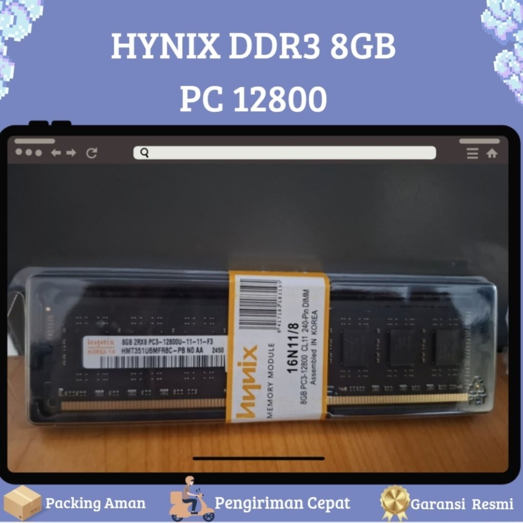 MEMORY DDR3 8GB HYNIX PC12800 LONGDIM
