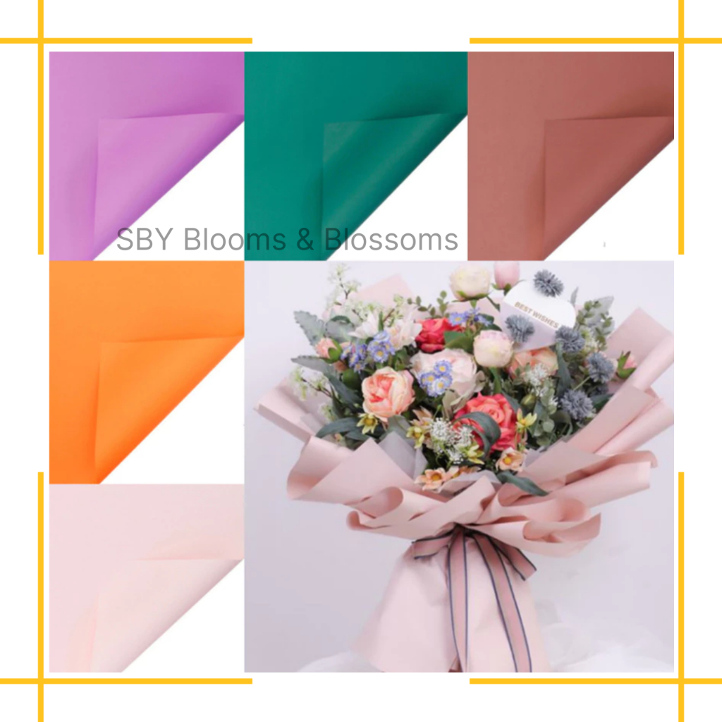 

KB6120 Cellophane Plain Soft Pastel Flower Wrap Kertas Cellophane Warna Polos / Kertas Bagus