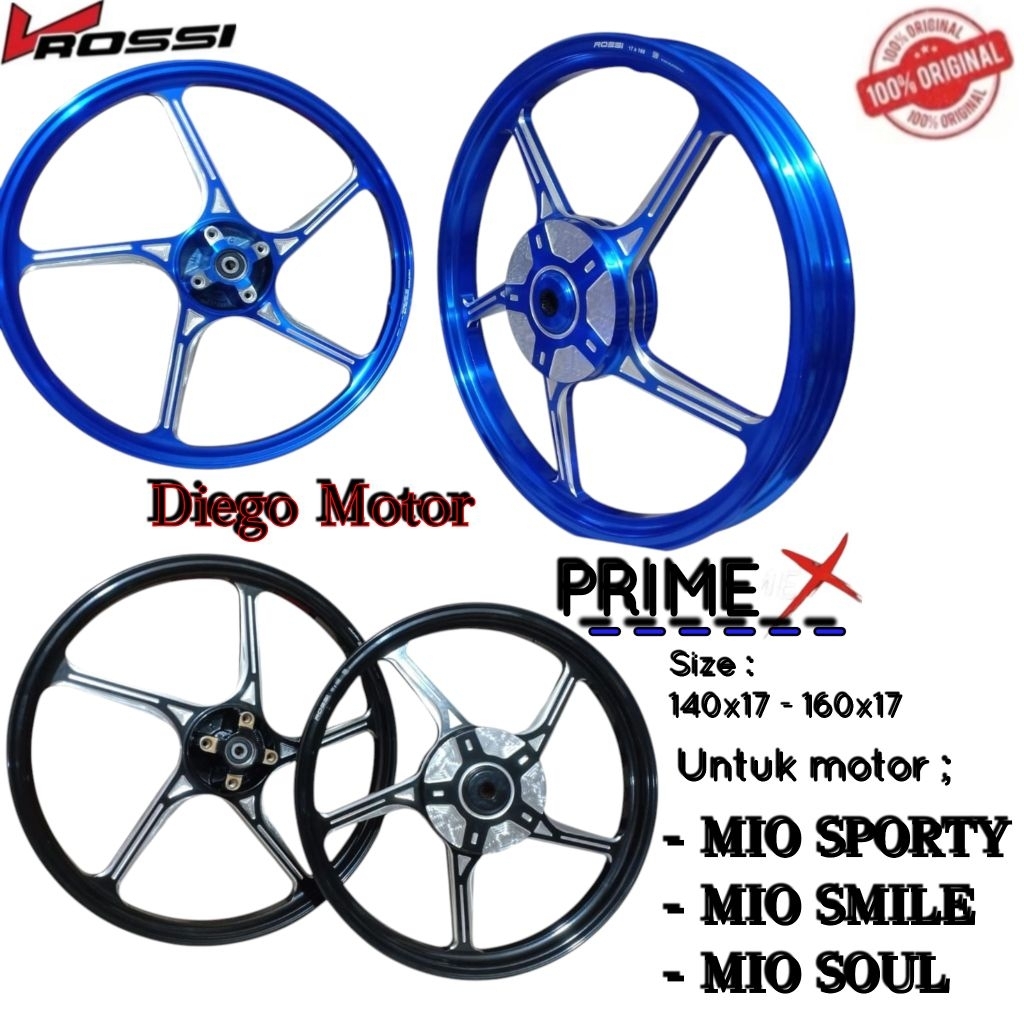 Velg Racing Ring 17 PRIME X YAMAHA MIO SPORTY, MIO SMILE,MIO KARBU, MIO SOUL LAMA, MIO LAMA, NOUVO L