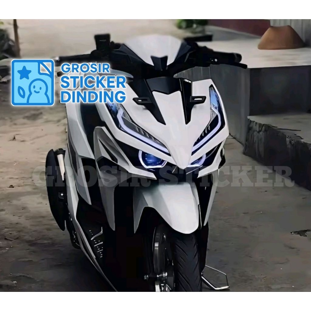 Stiker Skotlet Warna Putih Glossy Lebar 45 cm