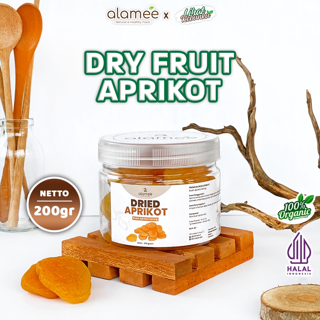 

ALAMEE Buah Aprikot Kering Dried Apricot Fruit Cemilan 200gr LIHAT KEBUNKU